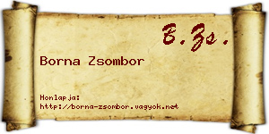 Borna Zsombor névjegykártya